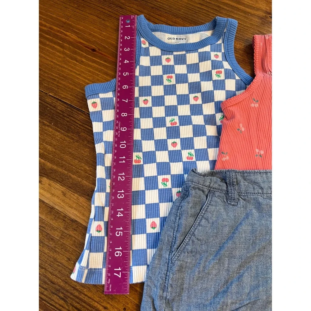 Old Navy BCG 5pc Clothing Lot Kids 8-10 M Blue Pink Summer Shorts Tanks EUC